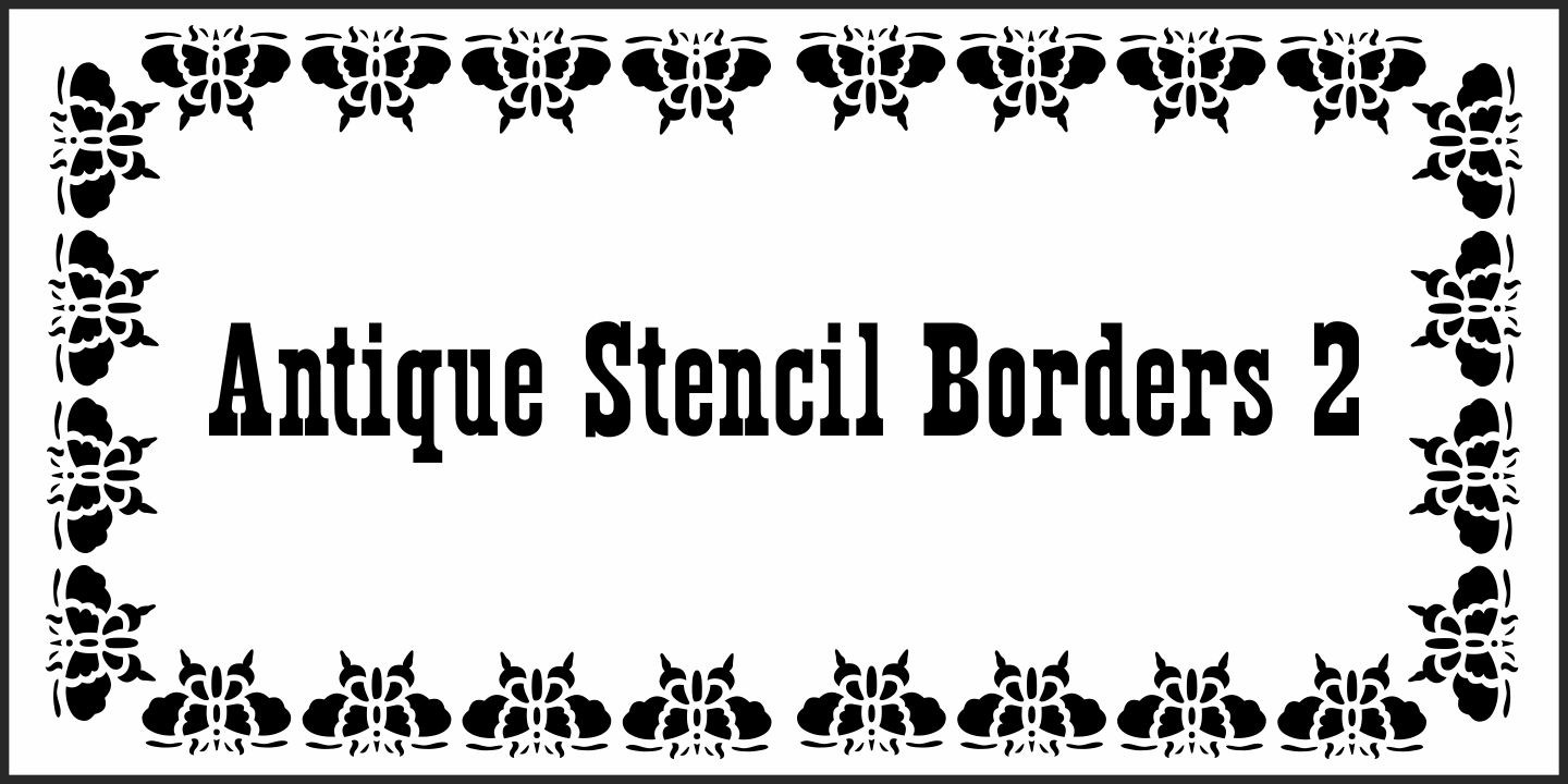 Antique Stencil Borders Two JNL Regular Font preview